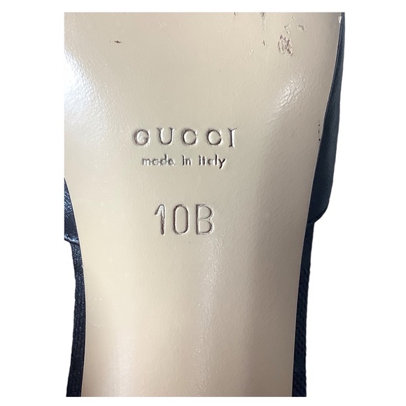 GUCCI Vintage GG Monogram Canvas Printed Bow Mules, in Black Sz 40 - Picture 8 of 8